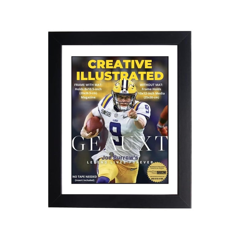 Creative Picture Frames 8" x 10.5" Sports Illustrated Magazine Display Frame, Suitable for 1994-Current Collector's Edition Sports Magazines with Wall Mount & Easel, White Mat, 1 Count - Image 1